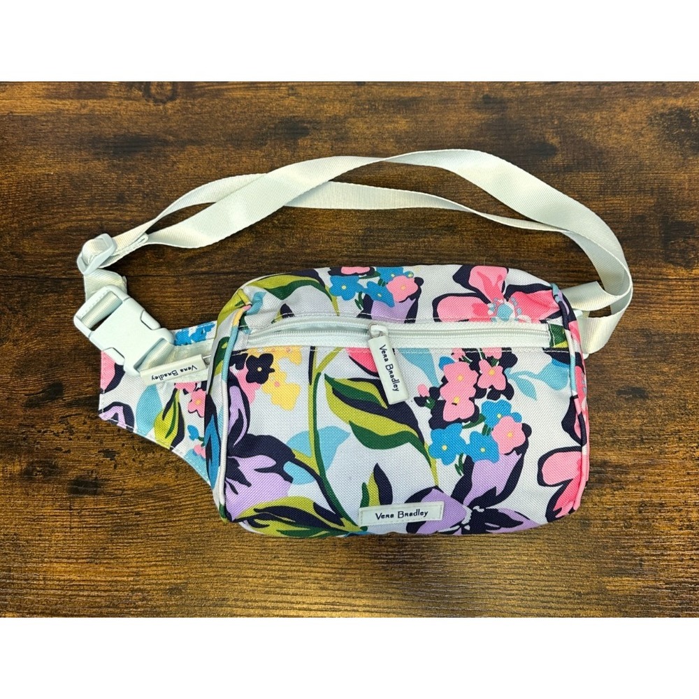 Vera Bradley Lighten Up Belt Bag Marian Floral Blue Pink Fanny Pack Small Medium - Picture 13 of 13